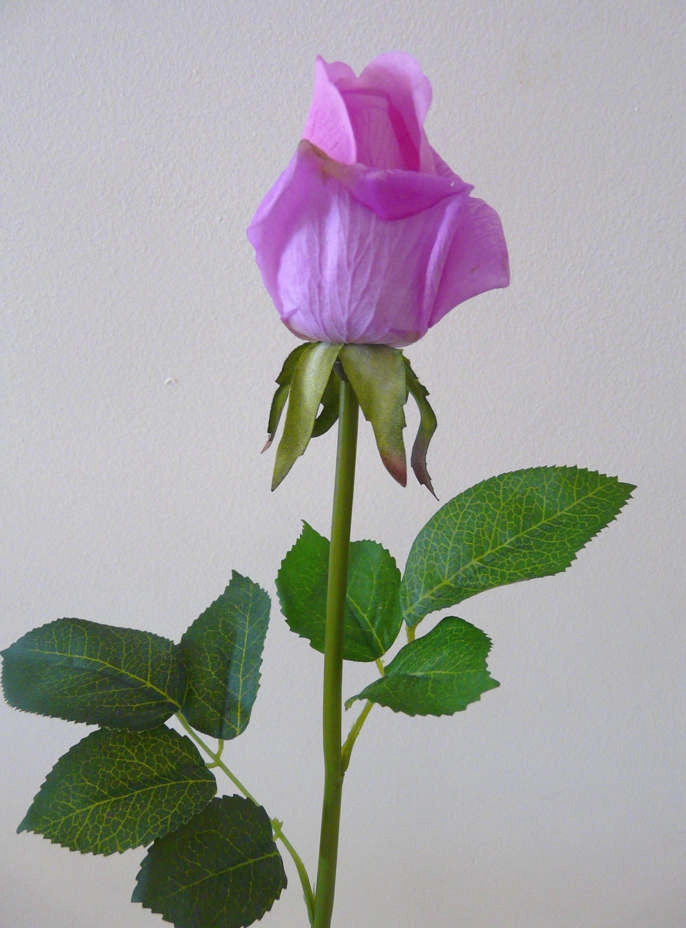 F0065 Real Touch Single Rose Bud 47cm