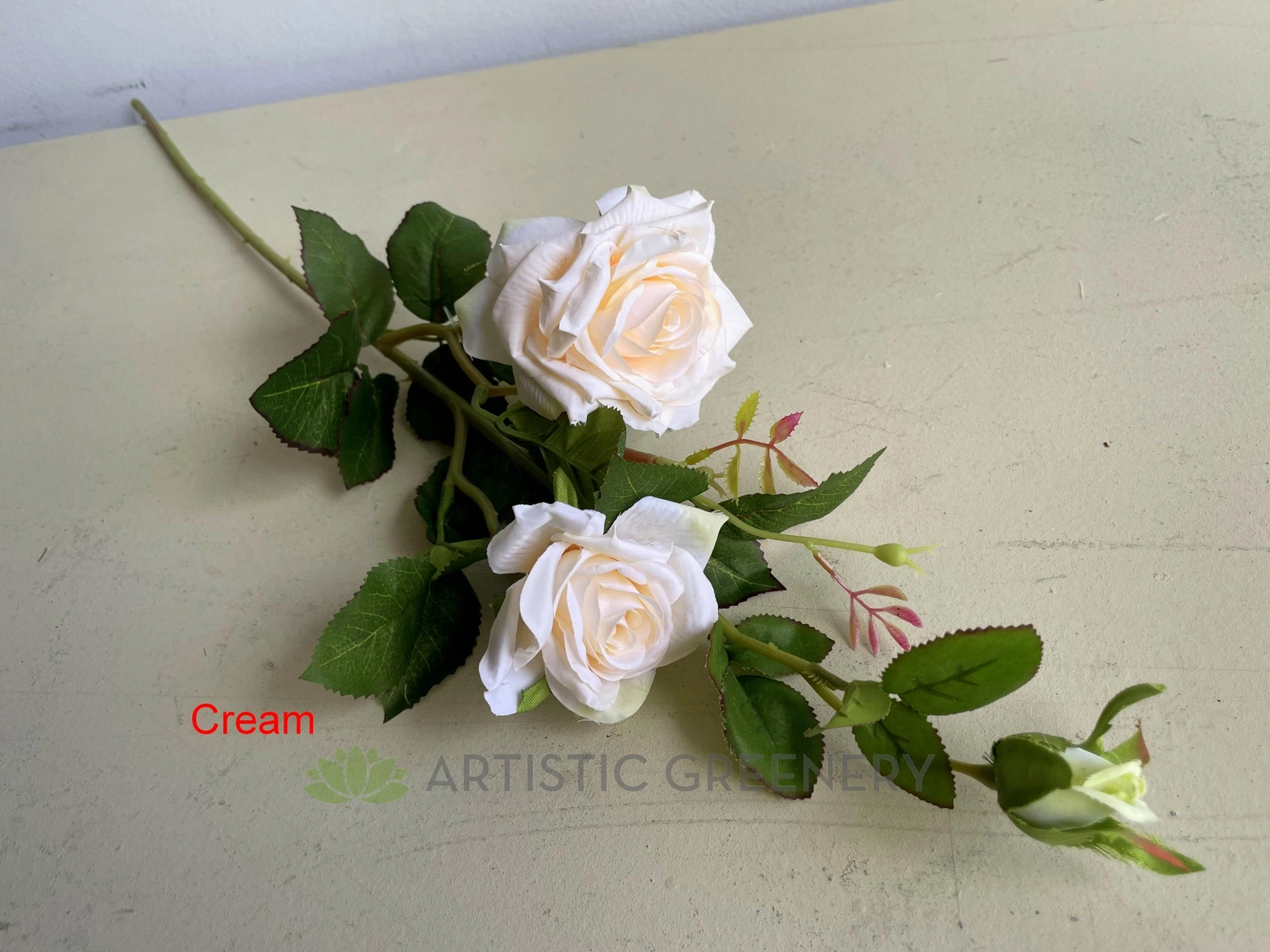 F0100 Rose Spray 74cm Cream / Purple / White