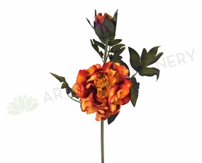 F0106 Peony Spray 54cm Blood Orange outdoor greenery  
