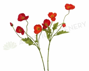F0111 Poppy Spray 60cm Red outdoor greenery  