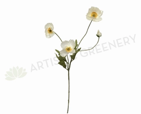 F0111 Poppy Spray 60cm White outdoor greenery  