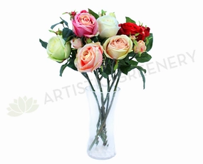 F0117 Large Rose Spray Silk (6 colours) 52cm outdoor greenery  