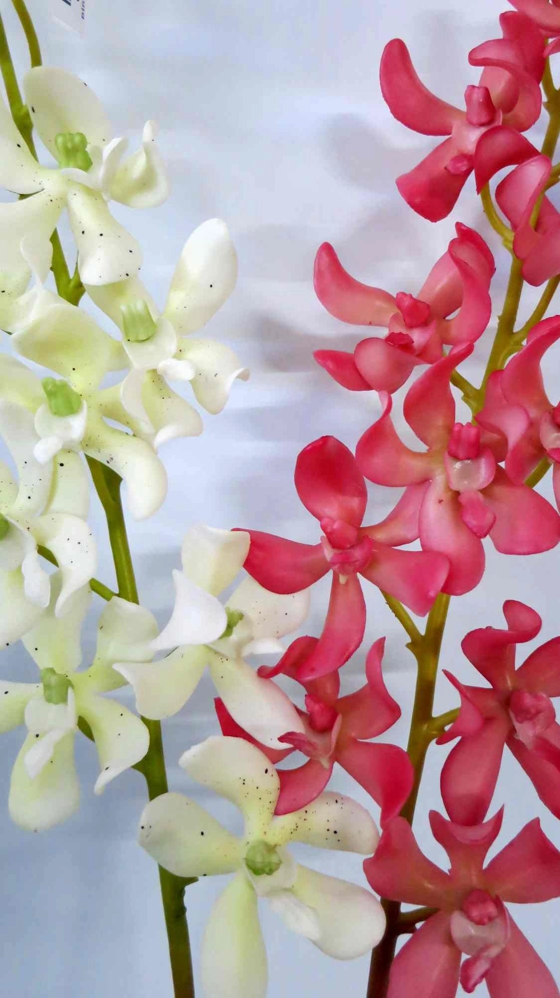 F0118 Orchid Spray Real Touch 80cm White / Pink