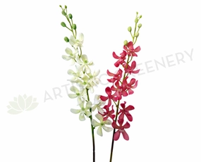 F0118 Orchid Spray Real Touch 80cm White / Pink outdoor greenery  