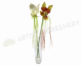 F0127 Lady Slipper Orchid Real Touch 80cm 2 Colours outdoor greenery  