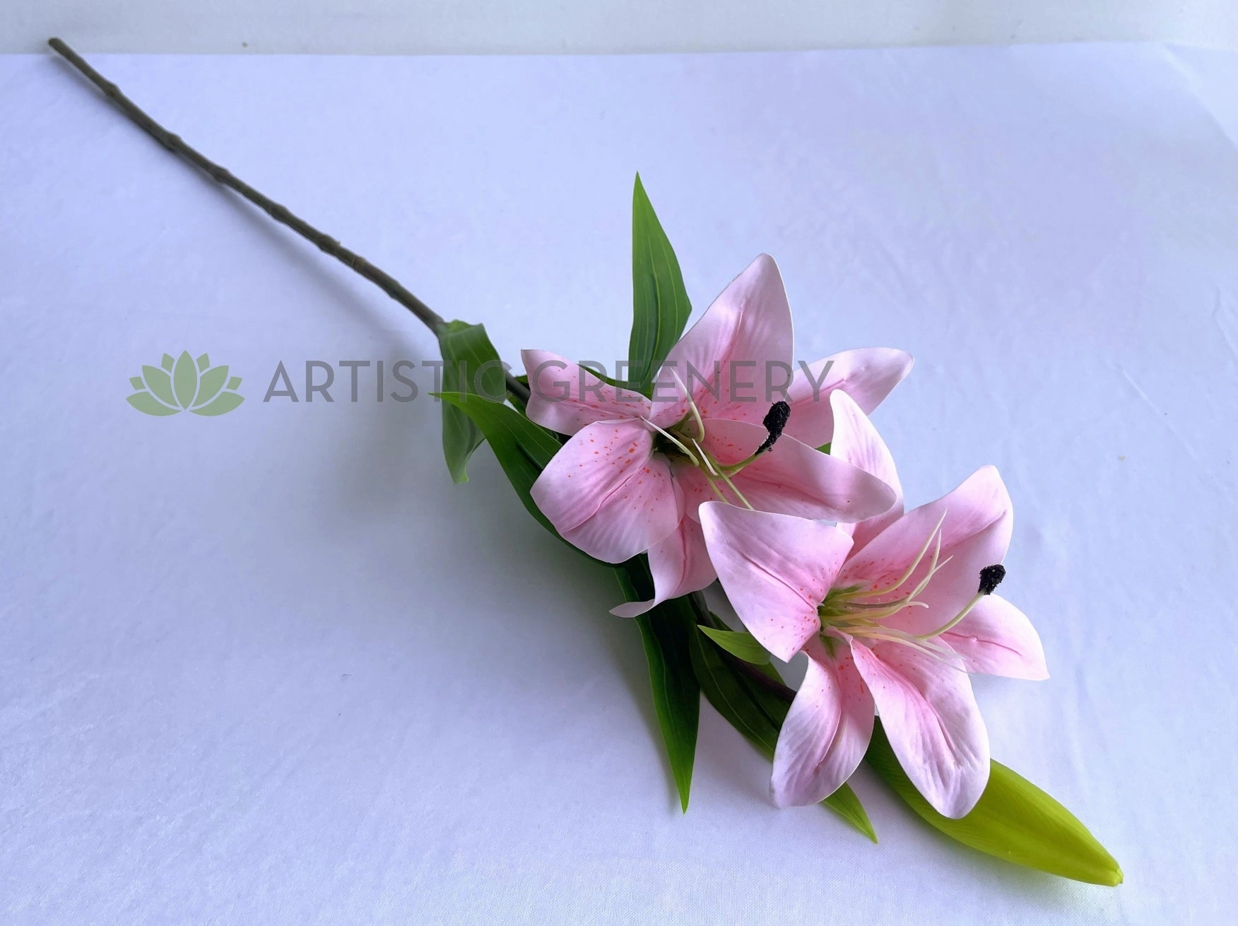 F0138L Oriental Lily Spray (Real Touch) 74cm Light Pink