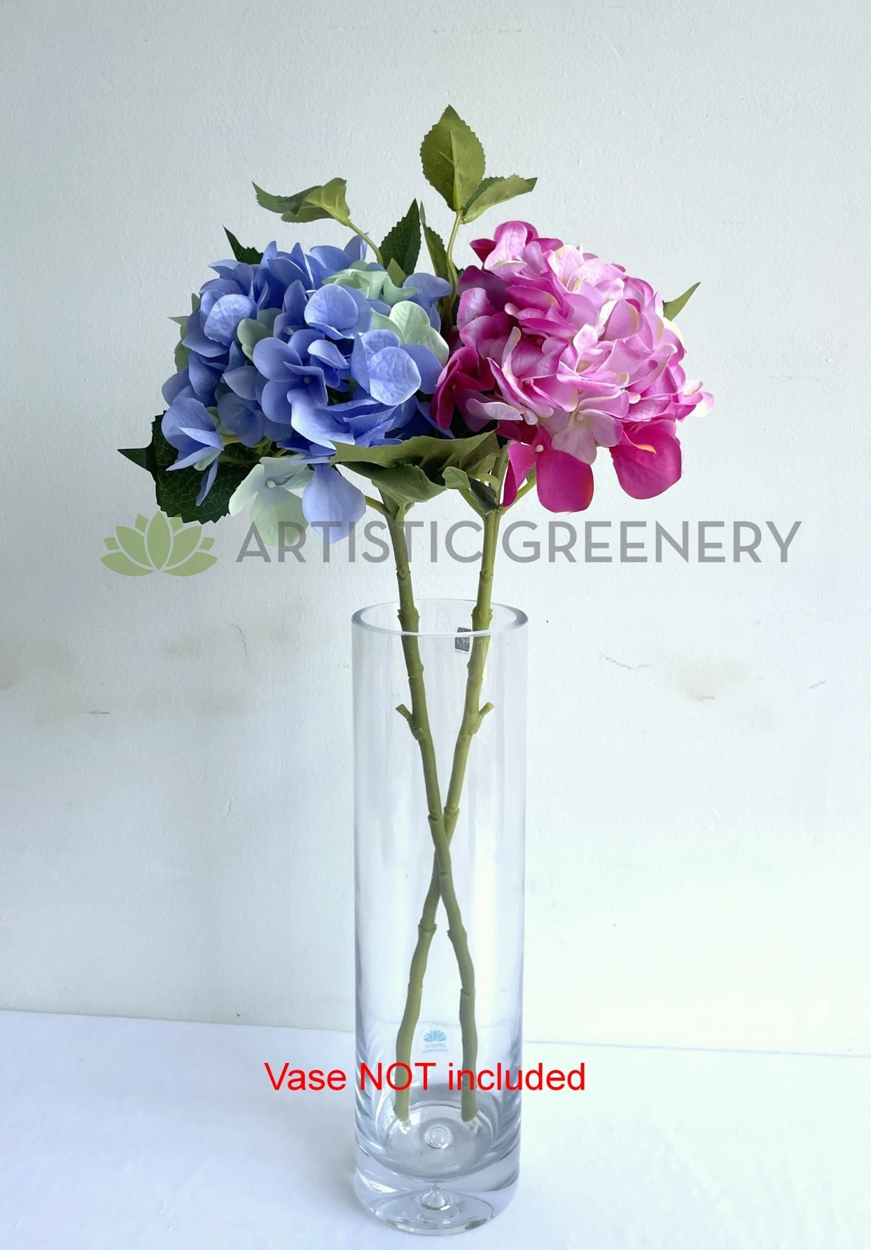 F0140 Hydrangea Single Stem  (Quality Silk) 60cm Light Purple / Pink