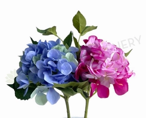 F0140 Hydrangea Single Stem  (Quality Silk) 60cm Light Purple / Pink outdoor greenery  