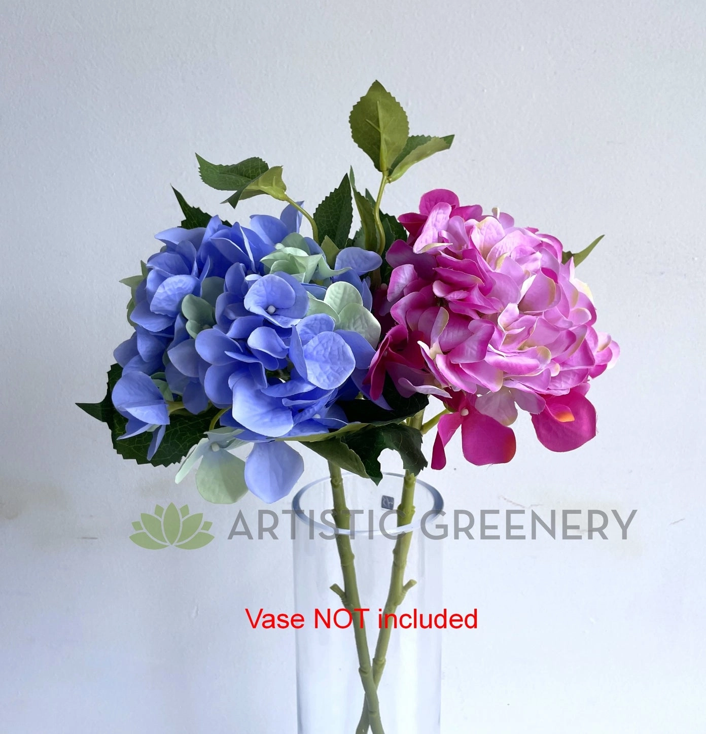 F0140 Hydrangea Single Stem  (Quality Silk) 60cm Light Purple / Pink