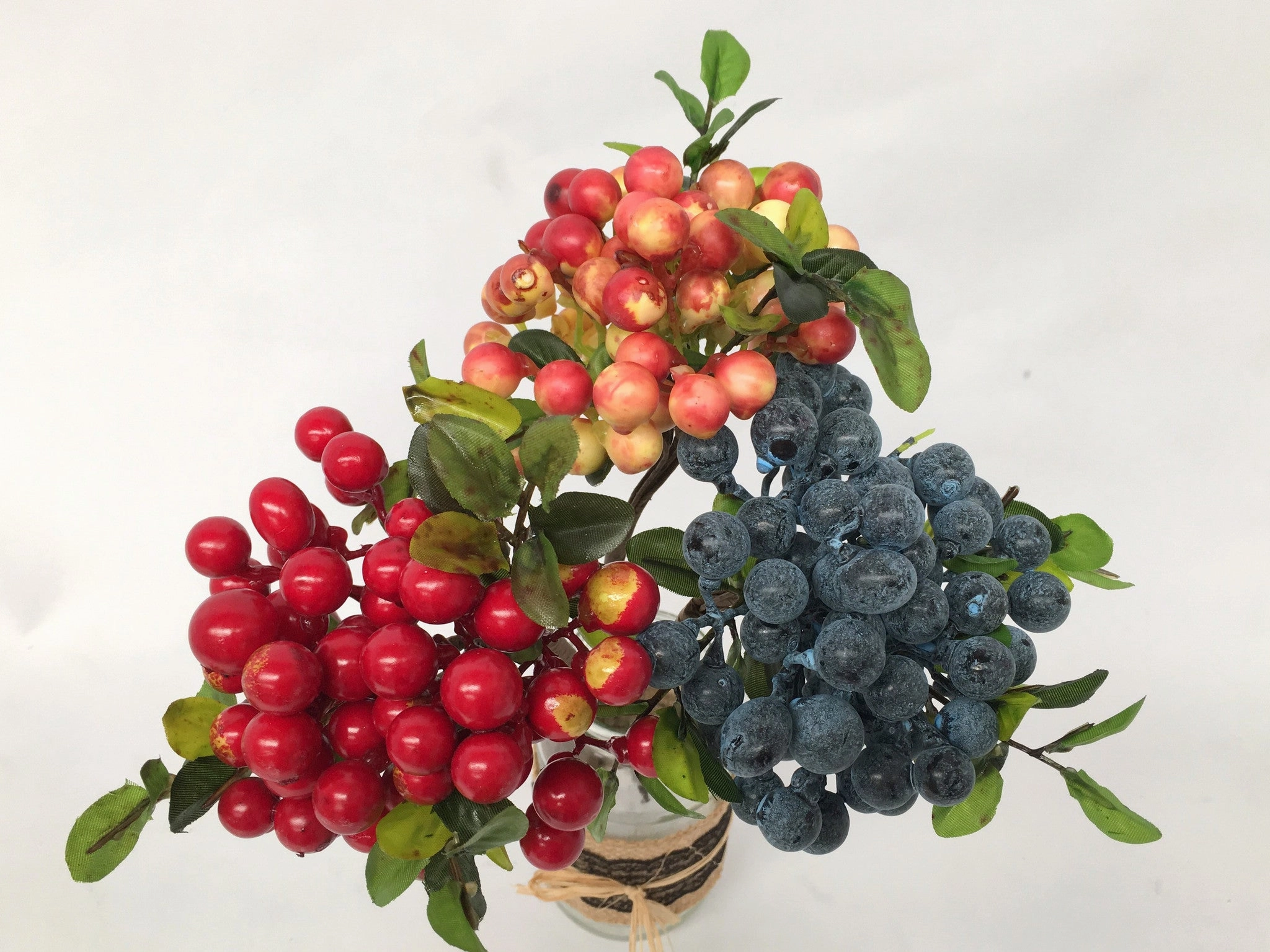 F0165 Viburnum Berry Spray 33cm Red / Orange / Blue