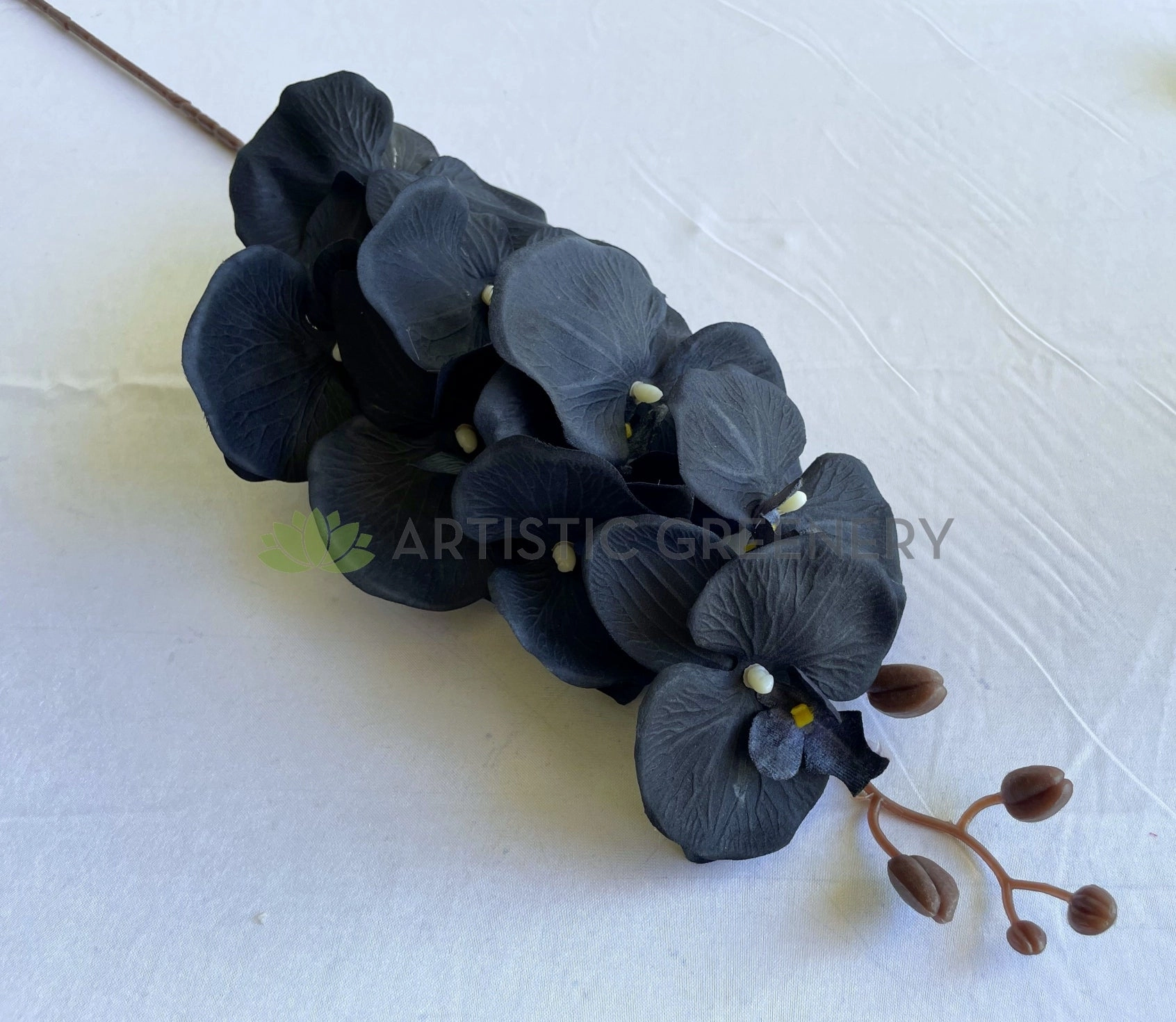 F0166BLA Phalaenopsis Orchid 105cm Black Silk