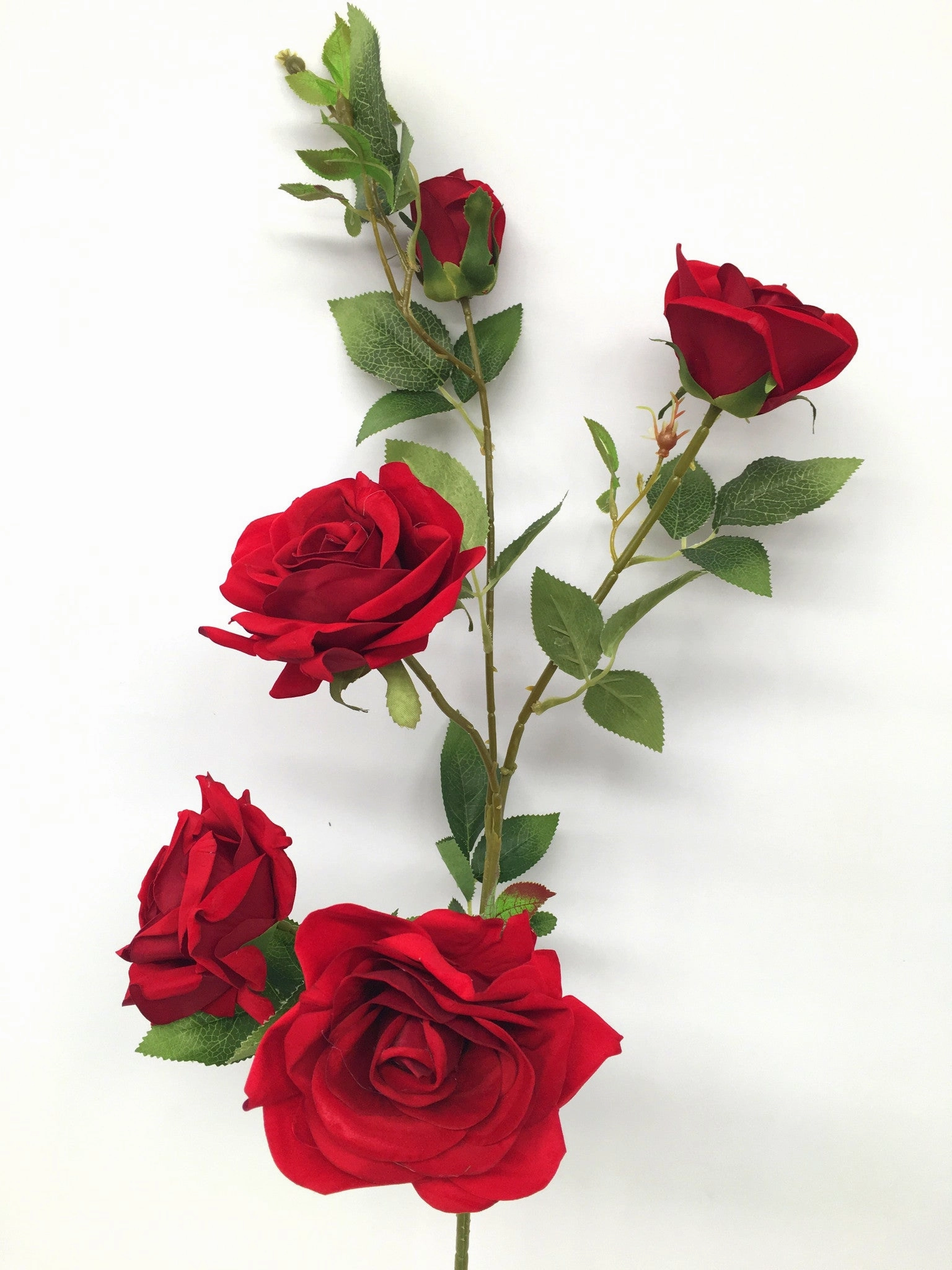 F0170 Deluxe Velvet Rose Spray 110cm Red
