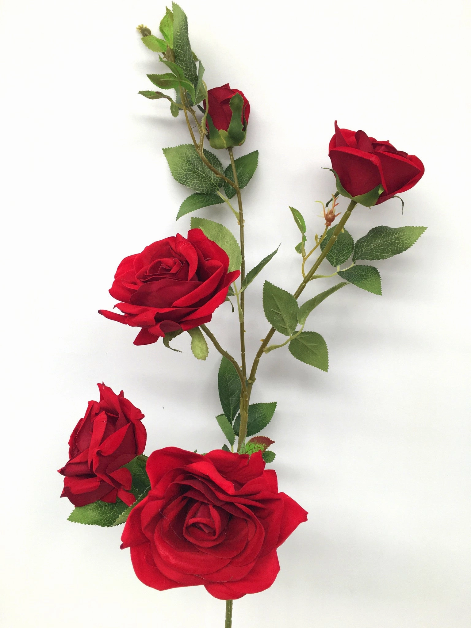 F0170 Deluxe Velvet Rose Spray 110cm Red