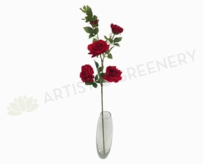 F0170 Deluxe Velvet Rose Spray 110cm Red outdoor greenery  