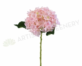 F0171 Hydrangea Single Stem 53cm Light Pink (17cm diameter) outdoor greenery  