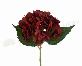F0173 Hydrangea Single Stem 46cm Deep Orange outdoor greenery  