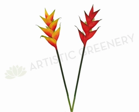 F0199 Heliconia / Crab Claw Flower Single Stem Real Touch 91cm Orange / Red (Tropical) outdoor greenery  