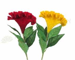 F0202 Cockscomb Flower 83cm Red / Yellow outdoor greenery  