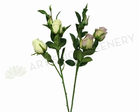 F0211 Half Open Rose Spray 66cm Cream / Mauve indoor houseplants  