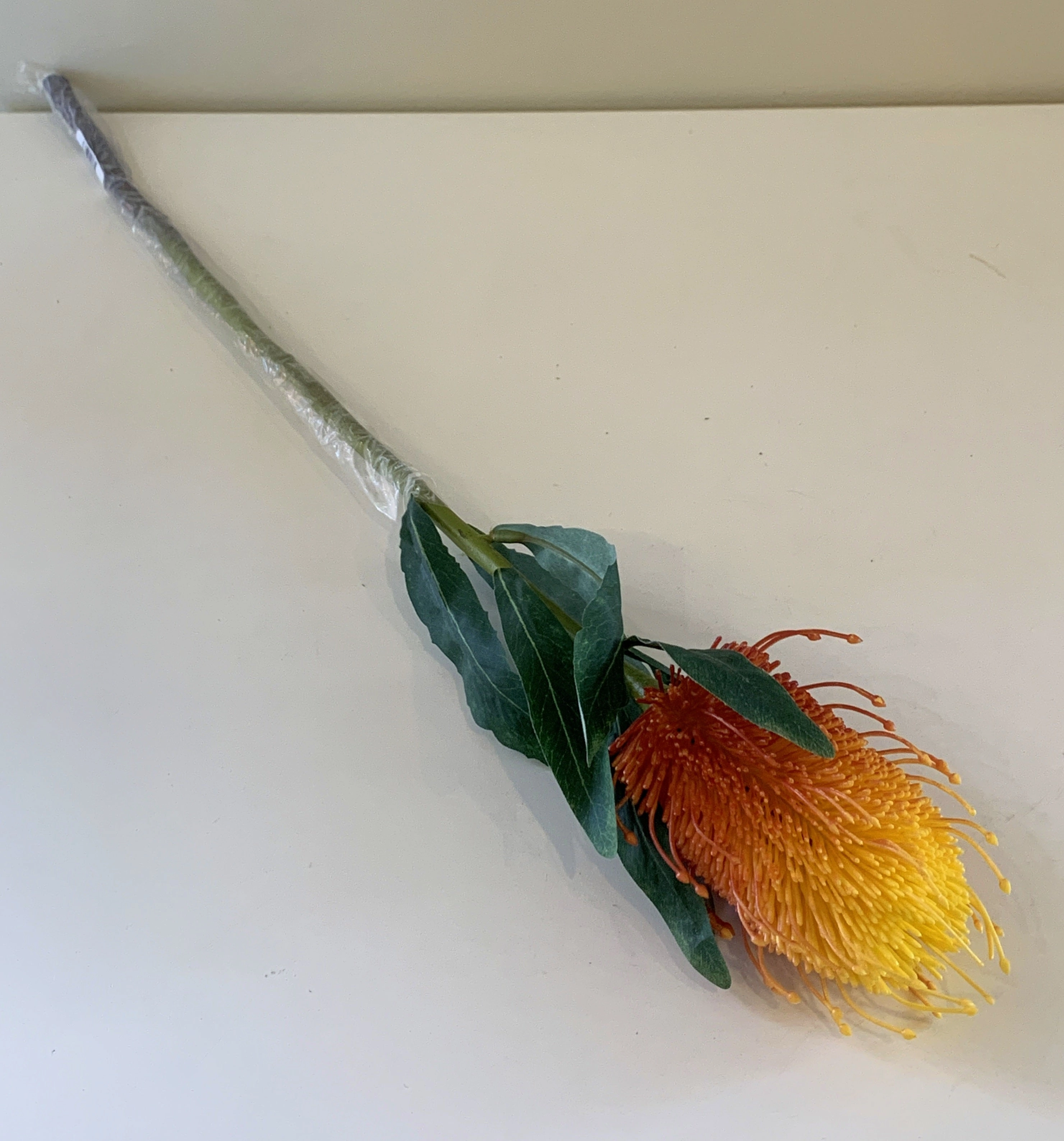 F0218 Banksia Stem 60cm Orange / White / Light Green / Cream