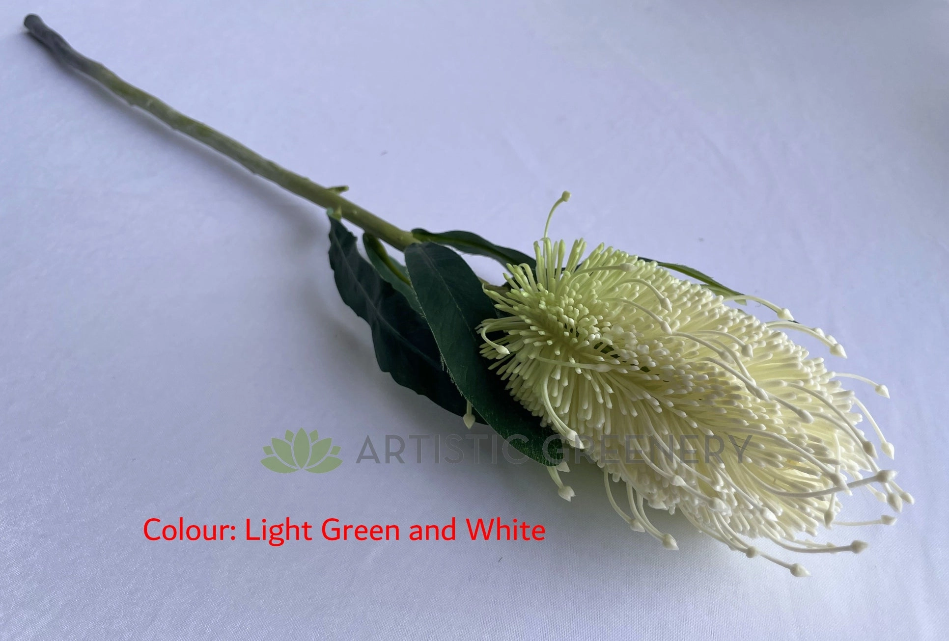 F0218-S85 Banksia Stem 60cm Light Pink & White / Light Green & White / Yellow