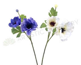 F0230N Anemone Spray 49cm Purple / White outdoor greenery  