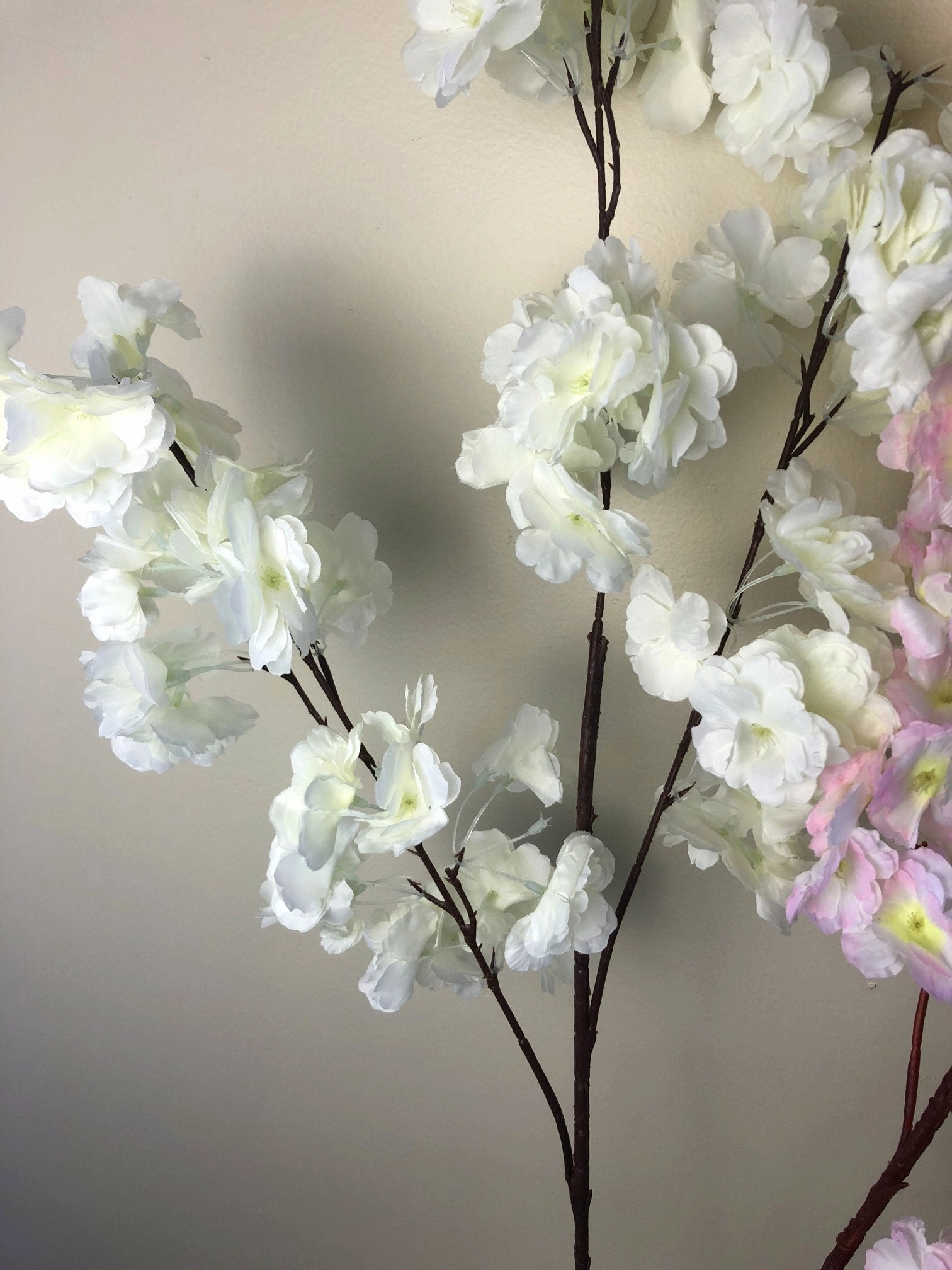 F0237 Clearance Stock - Blossom Branch 110cm White / Light Pink