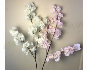 F0237 Clearance Stock - Blossom Branch 110cm White / Light Pink outdoor greenery  