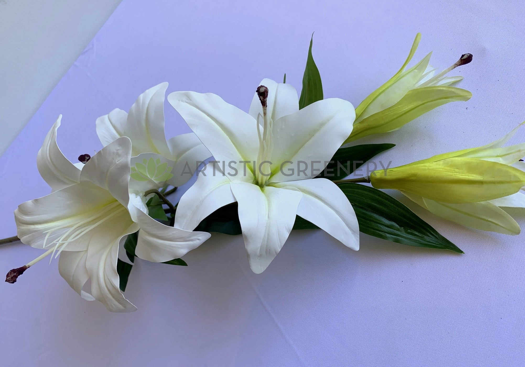 F0263 Lily Stargazer Spray 100cm Latex Pure White