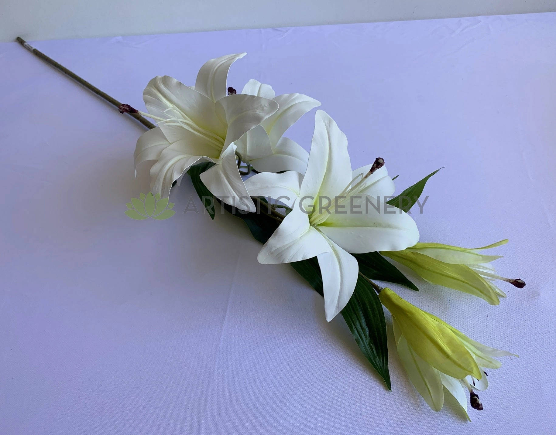 F0263 Lily Stargazer Spray 100cm Latex Pure White