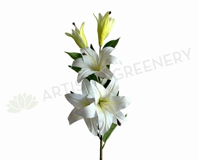 F0263 Lily Stargazer Spray 100cm Latex Pure White outdoor greenery  