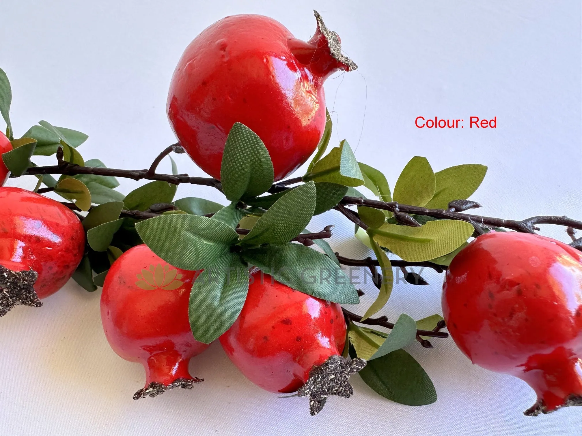 F0265 Pomegranate Fruit Spray 88cm Red / Orange
