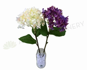 F0271 Single Hydrangea Stem 45cm (Clearance) Light Pink / Purple outdoor greenery  