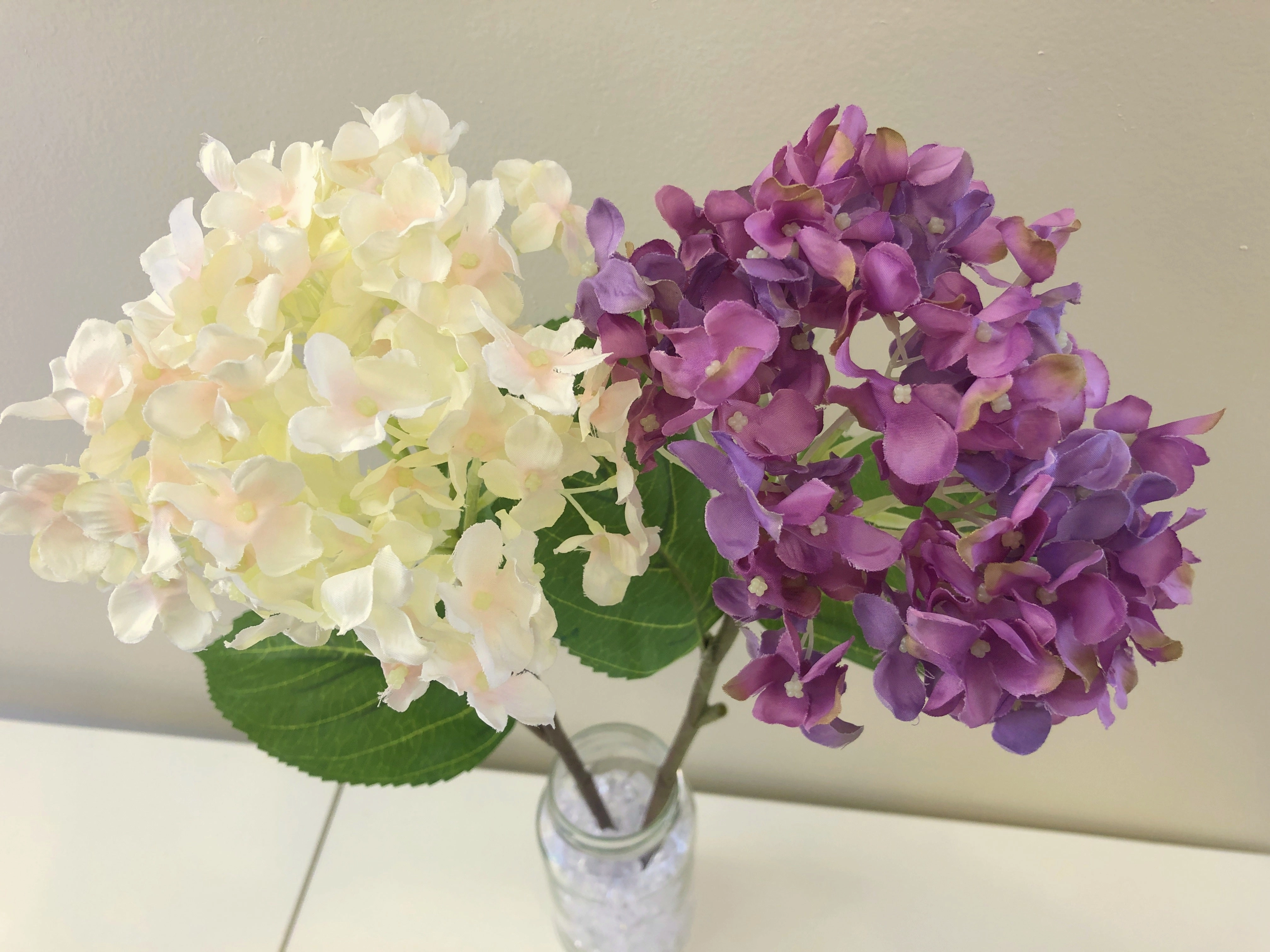 F0271 Single Hydrangea Stem 45cm (Clearance) Light Pink / Purple