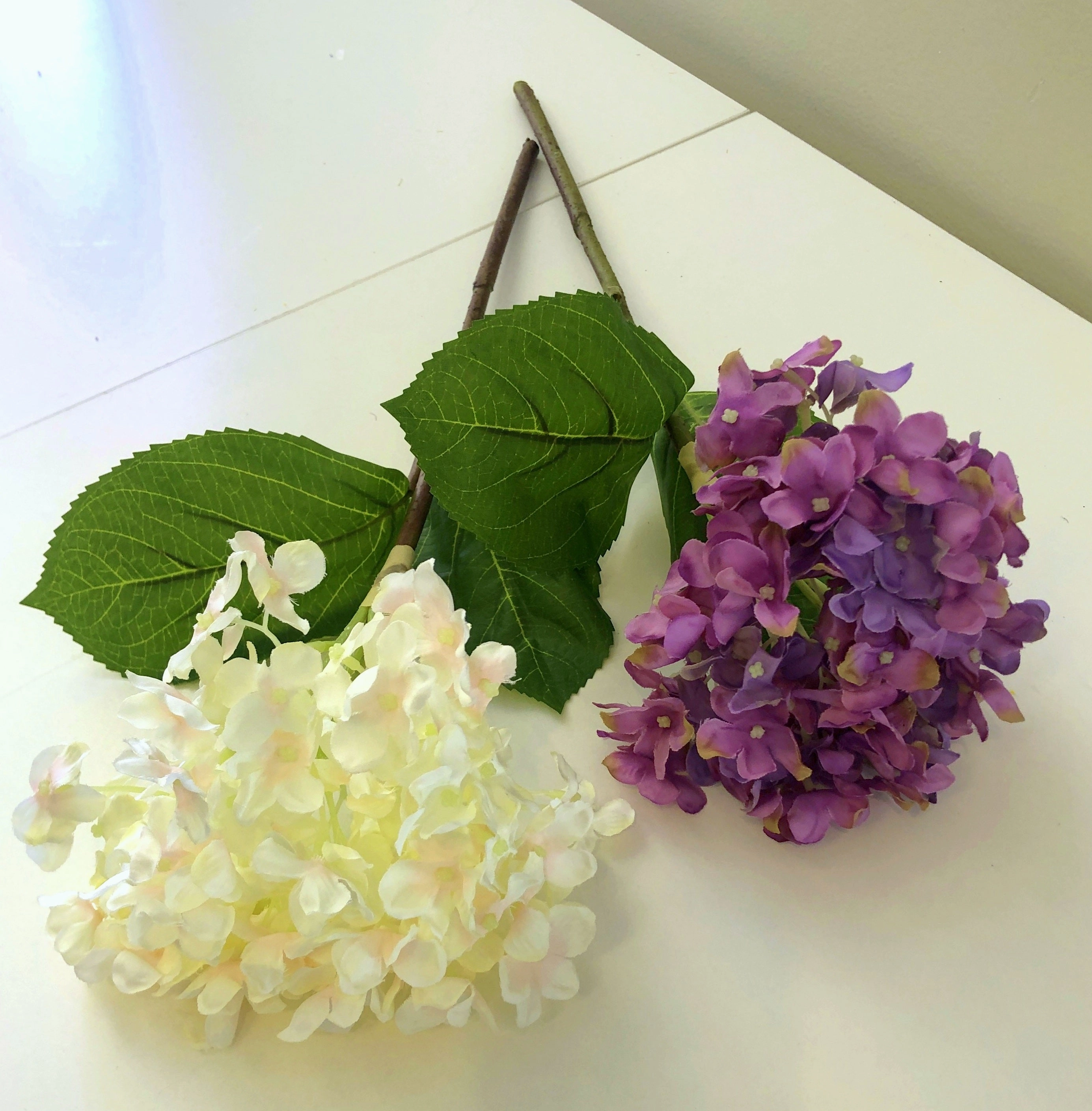 F0271 Single Hydrangea Stem 45cm (Clearance) Light Pink / Purple