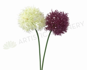 F0272 Single Allium Stem 49cm Purple / White (Clearance Stock) outdoor greenery  