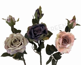 F0281 Rustic Style Rose 46cm Dusty Pink / Purple / Pink outdoor greenery  