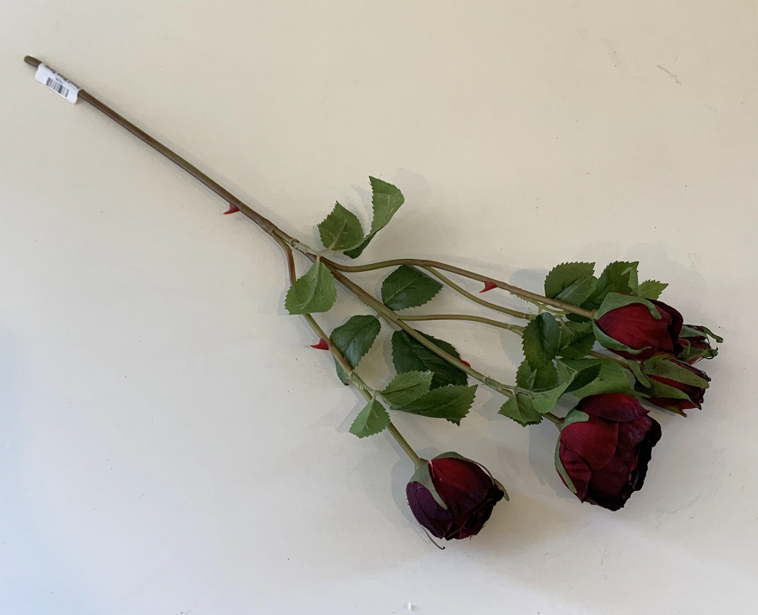 F0306 Cabbage Rose Spray 48cm Burgundy
