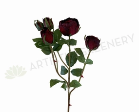 F0306 Cabbage Rose Spray 48cm Burgundy indoor houseplants  