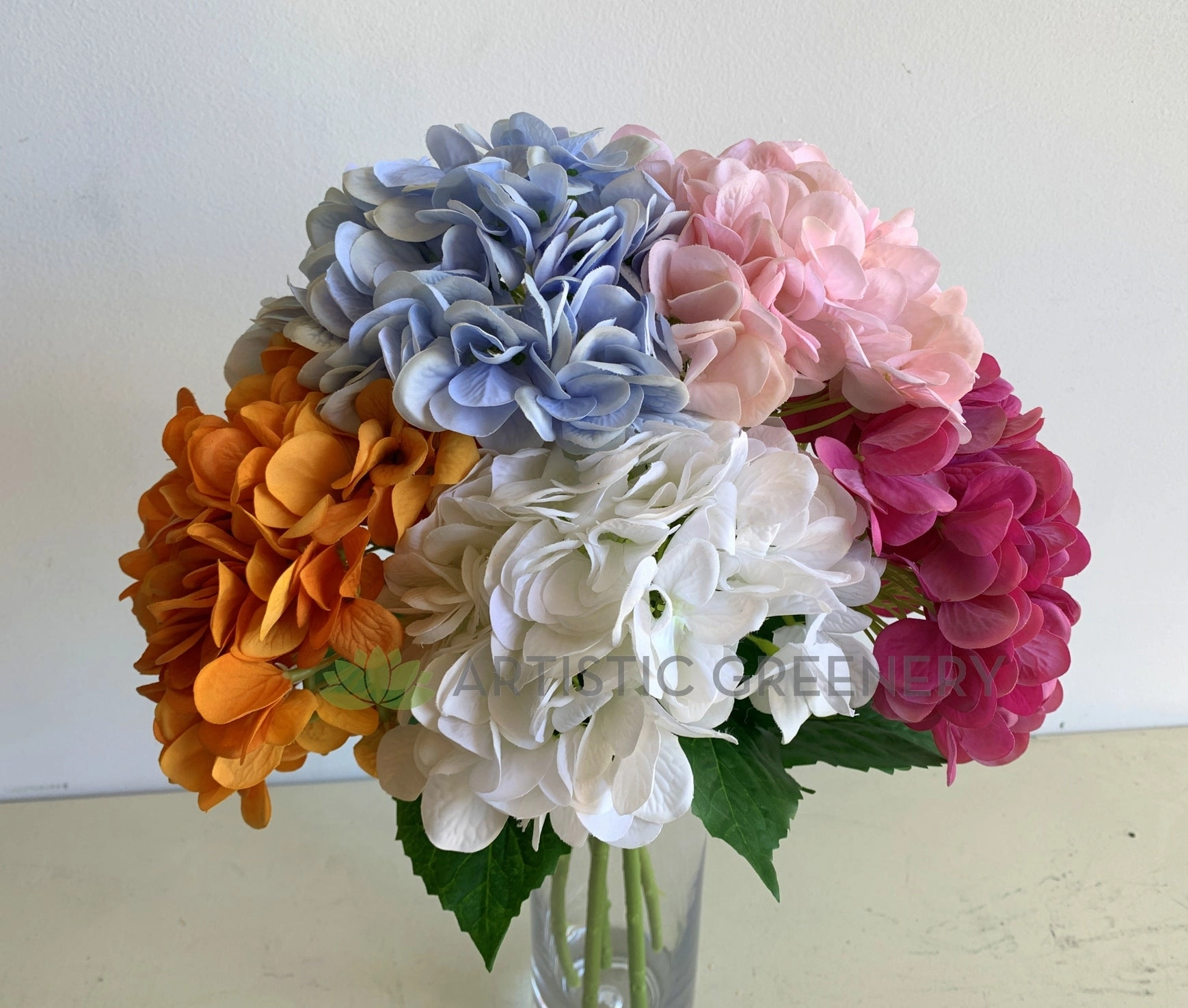 F0307 Latex Hydrangea Single Stem (Real Touch Quality) 49cm 5 Colours