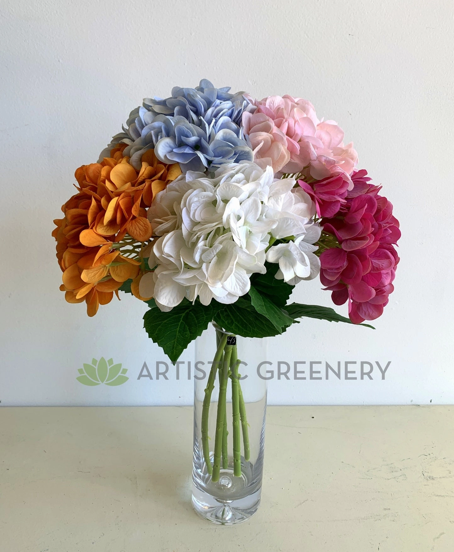 F0307 Latex Hydrangea Single Stem (Real Touch Quality) 49cm 5 Colours