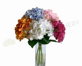 F0307 Latex Hydrangea Single Stem (Real Touch Quality) 49cm 5 Colours outdoor greenery  
