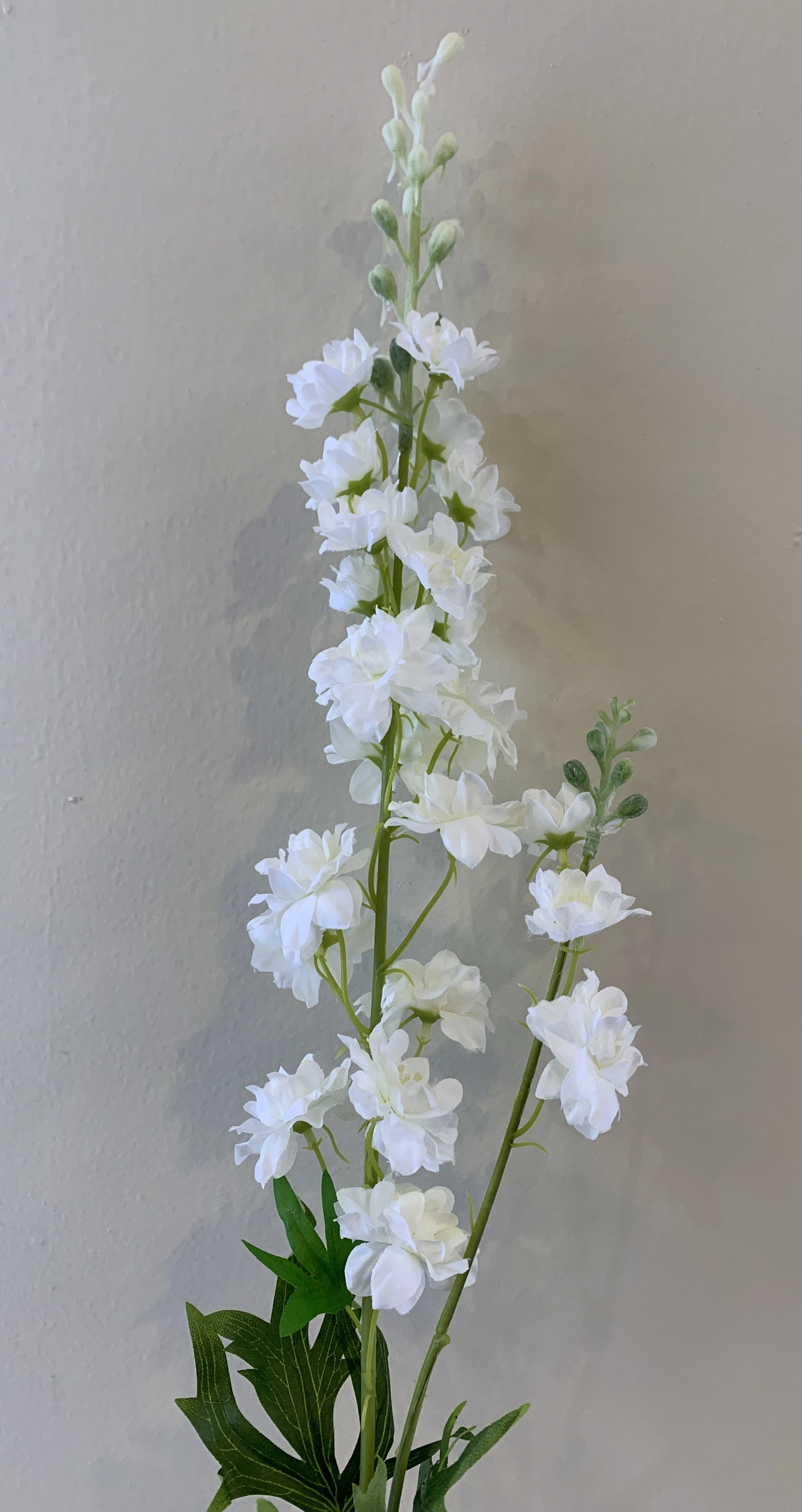 F0317 Delphinium / Stock Flower Stem 86cm White / Orange