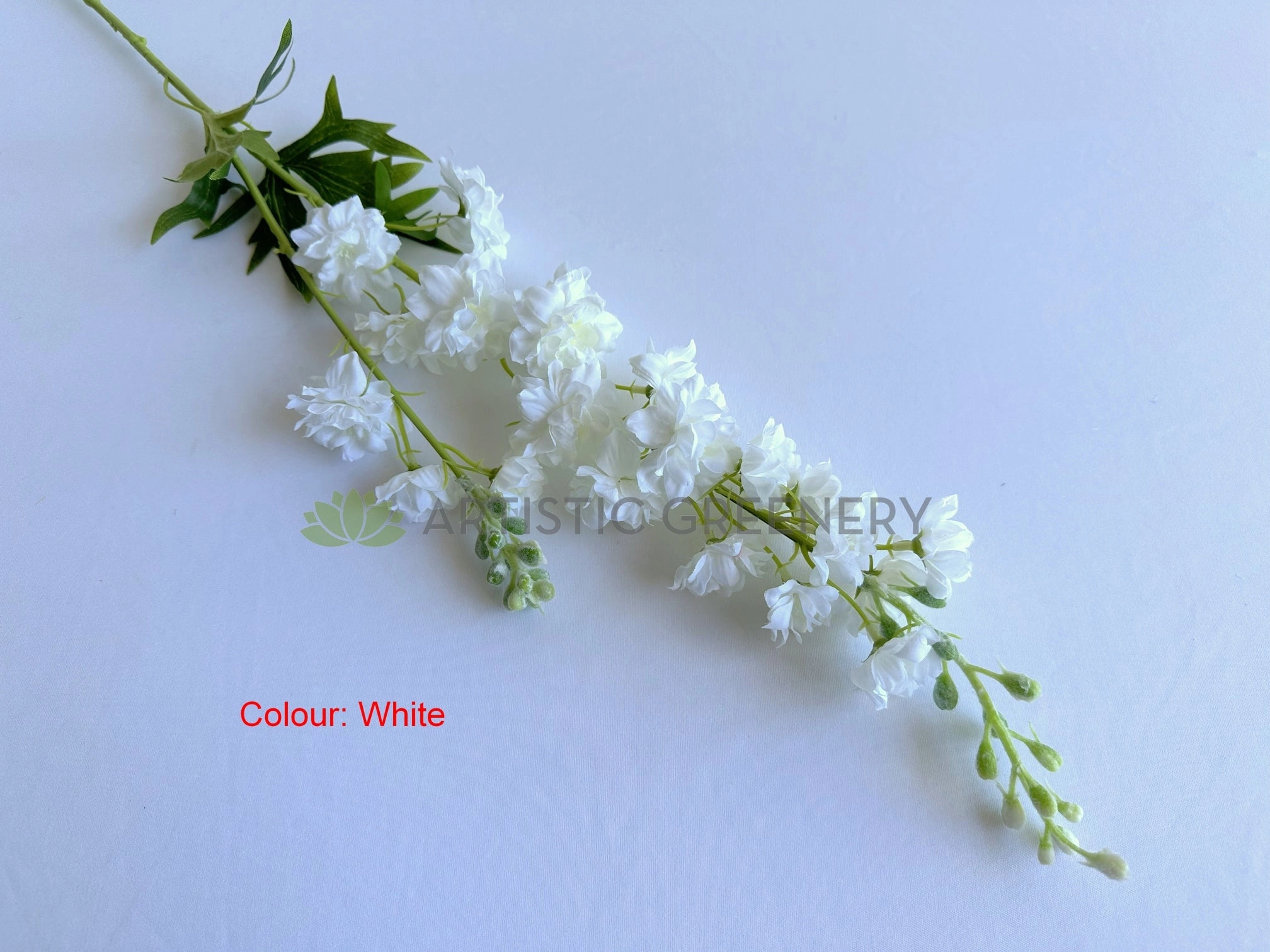 F0317-S91 Delphinium / Larkspur / Stock Flower Stem 84cm Yellow / White / Blue