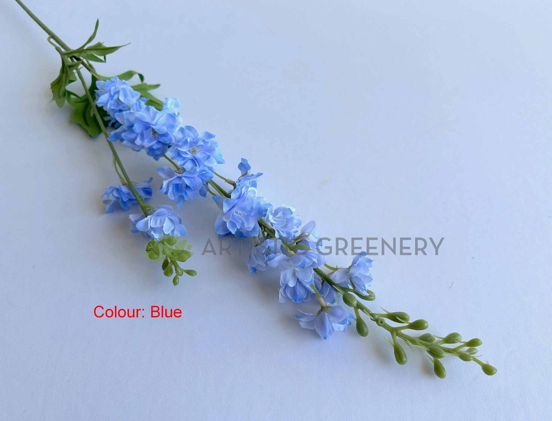 F0317-S91 Delphinium / Larkspur / Stock Flower Stem 84cm Yellow / White / Blue