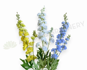 F0317-S91 Delphinium / Larkspur / Stock Flower Stem 84cm Yellow / White / Blue indoor houseplants  