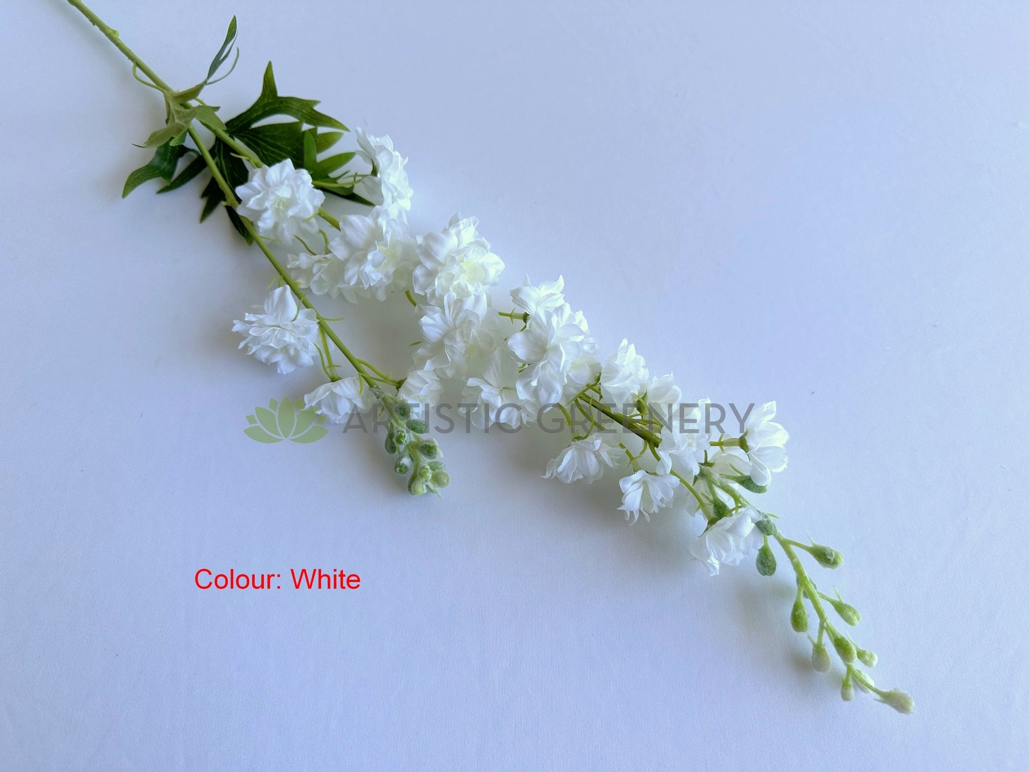 F0317-S91 Delphinium / Larkspur / Stock Flower Stem 84cm Yellow / White / Blue