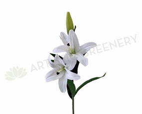 F0318 Oriental / Tiger Lily Spray (Real Touch) 96cm White outdoor greenery  