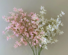F0319 Spring Flower Spray 116cm White / Light Pink outdoor greenery  