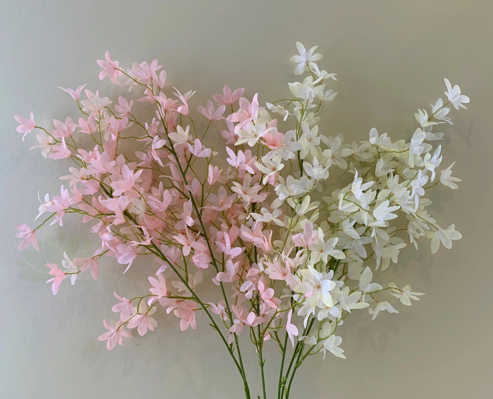 F0319 Spring Flower Spray 116cm White / Light Pink outdoor greenery  